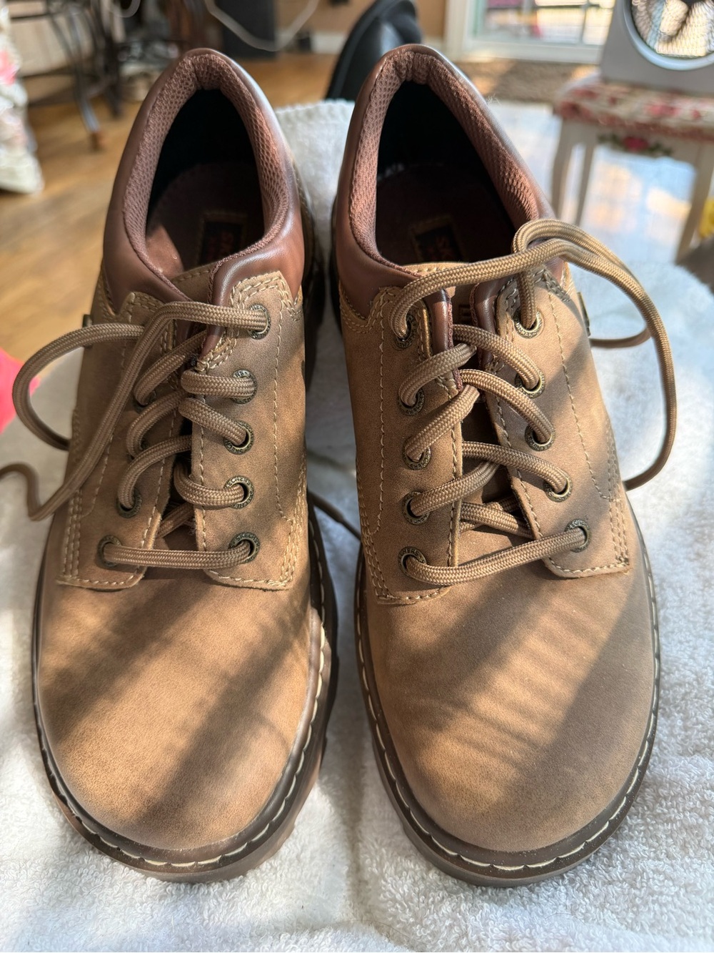 Skechers Women’s Brown Tan Lace-Up Casual Flats